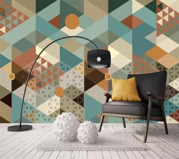 Wellyu Užsakymą tapetai, 3d foto freskomis stereo modernus minimalistinio abstrakčių geometrinių trikampis freskos fone sienos popieriaus freskos
