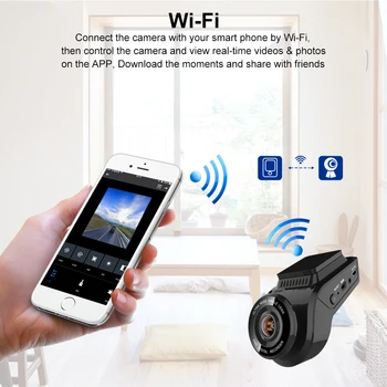WiFi, Automobilių skaitmeniniai vaizdo įrašymo įrenginiai Diktofonas Brūkšnys Cam Dvigubo Objektyvo Transporto priemonių Galinio vaizdo Kamera, integruota GPS Kameros 4K 2160P Naktinio Matymo Dashcam Novatek 96663