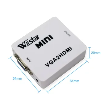 Wiistar VGA Konverteris Moterų VGA į HDMI Konverteris VGA HDMI Auido Vaizdo Adapteris Full HD 1080P VGA2HDMI Nemokamas Pristatymas