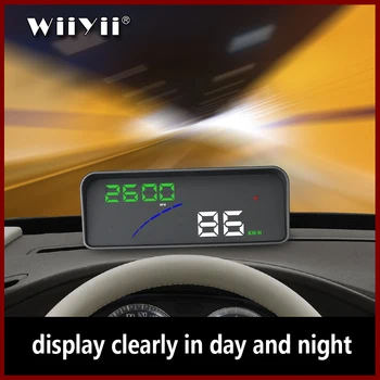 WiiYii P9 HUD Automobilių Head Up Display OBD II EOBD prekinis, galinis Stiklo Projektorius Optikos Dvi sistemos ekranas, Auto Aksesuarai, Automobilių stilius