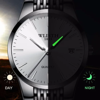 WLISTH Viršuje Prabangos Prekės ženklo Vyrai Laikrodžiai Vandeniui Verslo Laikrodžiai Vyras Kvarcas-Ultra plonas Riešo Žiūrėti Vyrų Laikrodis Relogio Masculino