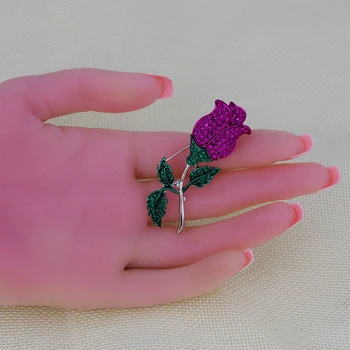 WXJCAN rose sagė gėlių pumpurų Išskirtinį kristalų segė jaunų moterų Hijab smeigtukai iki Vestuvių puokštės Dekoratyvinis pin B5646
