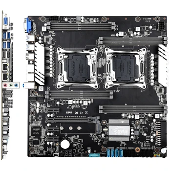 X99 Dual plokštė komplektas su 2* Xeon E5 2678 V3 CPU ir 8*8 GB 2400mhz DDR4 REG ECC Atminties ir 2 *CPU Aušintuvai su 1 TB M. 2 SSD