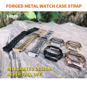 XAOZU Metalo Watch band bezel Dirželis DW5600/5610 GW5000 DW5000 Nerūdijančio Plieno Watchband Rėmo Apyrankę Aksesuaras su RepairTools
