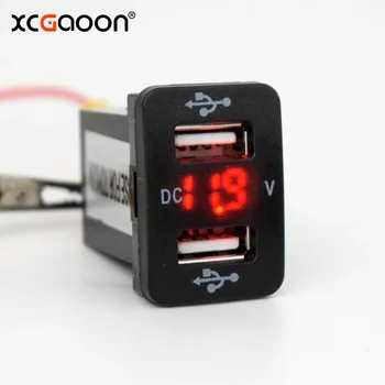 XCGaoon Specialios 5V 4.2 Dual USB Automobilinis Įkroviklis Su LED Voltmeter Adapterio Lizdas 