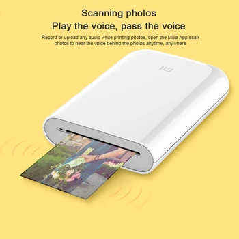 Xiaomi Kišenėje Photo Printer 300 dpi Nešiojamas Mini AR Paveikslėlį Spausdintuvas Su 