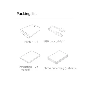 Xiaomi mijia AR Spausdintuvo 300 dpi Nešiojamų Nuotrauka Mini Pocket Su 