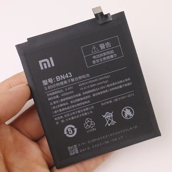 Xiaomi Originalaus Telefono Baterija 4000mAh BN43 Už Xiaomi Redmi Pastaba 4X / 4 Pastaba pasaulio Snapdragon 625 Telefono Baterija