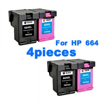 XiongCai 4pcs suderinama rašalo kasetės HP 664 XL DeskJet 1115 2135 3635 2138 3636 3638 4536 spausdintuvo kasetė HP664 XL