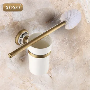 XOXO Aukštos kokybės Prabangūs, Antikvariniai bronzos apdaila tualeto šepetys turėtojas su keramikos puodelis namų ūkio produktų, vonios apdailos 11081BT