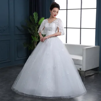 YC-003#Baltos spalvos Nėrinių Vestuvės dress keltas Kamuolys Suknelė didmeninė pigūs suknelės Nuotaka vedęs, nėščia Nauja pavasario vasaros 2019