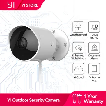 YI Lauko Kamera 2.4 G IP65 Lygio Vandeniui Wi-fi IP Kamera, Built-in SD Kortelės Lizdas & Saugykla Debesyje, Naktinio Matymo Saugumo Kameros