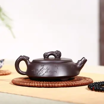 Yixing rankų darbo arbatinukas raudonos molio kung fu dragon akmens zisha virdulys
