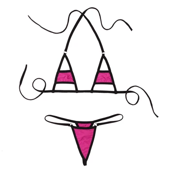 YiZYiF Moterų Sexy Apynasrio Kaklo Bikini Maudymosi Kostiumai, apatinis Trikotažas Nustatyti Micro Bikini Liemenėlė Viršų su Trumpikės Nuosėdos maudymosi kostiumėlį, maudymosi Kostiumėliai,