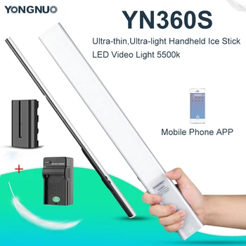 Yongnuo YN360S Ultra-plonas,lengvas Kišeninis Ledo Stick LED Vaizdo Šviesos 5500k kontroliuoja Phone 