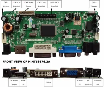 Yqwsyxl Kontrolės Valdyba Stebėti Rinkinys HSD121PHW1-A03 HDMI+DVI+VGA LCD LED ekrano Valdiklio plokštės Tvarkyklės
