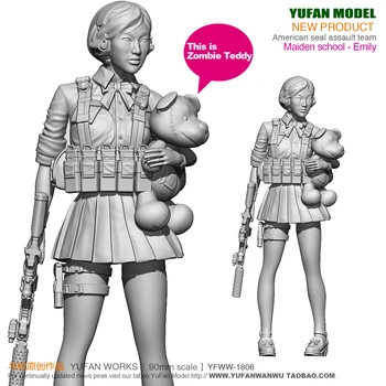 Yufan Modelis 1/18 Dervos Figūra Graži mergina šiuolaikinės mokyklos vienodos savarankiškai surinkti YFWW-1806