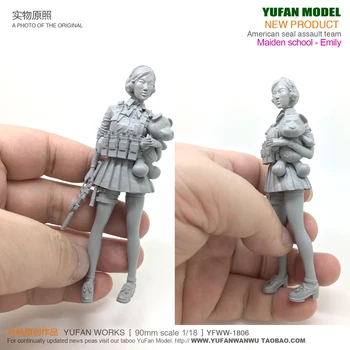 Yufan Modelis 1/18 Dervos Figūra Graži mergina šiuolaikinės mokyklos vienodos savarankiškai surinkti YFWW-1806