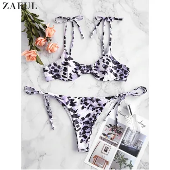 ZAFUL Bikini 2019 Mujer Biquini Maillot De Bain Femme Maudymosi Kostiumas Moterims Seksualus Leopardas Spausdinti maudymosi kostiumėlį, maudymosi Kostiumėliai, Bikini Push Up