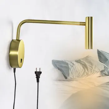 Zerouno plug sieniniai šviestuvai LED jungiklis sūpynės rankos miegamajame sumontuoti namo lovos galvūgalio knygos šviesa skaityti naktinis apšvietimas šviestuvai
