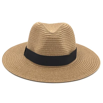 ZGYF JCH Prekės Šiaudų Skrybėlės Moterims Panamos Skrybėlė Smėlio spalvos Balta Mens Paplūdimio Atsitiktinis plačiais Kraštais Havajų Vasaros Mados Saulės Skrybėlę
