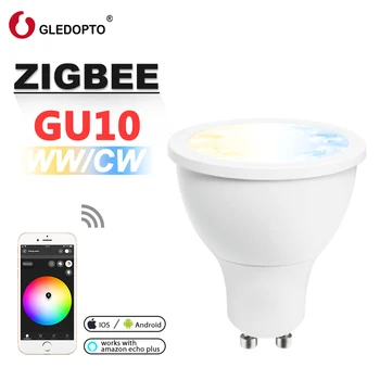 ZIGBEE 5W ww/cw dimeris LED gu10 dėmesio AC100-240V smart app kontrolė suderinama alexa plius ir daug vartai 2700-6500K šviesus