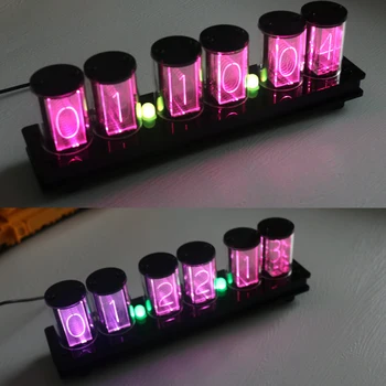 Zirrfa 6 Bitų RGB Full LED Švyti Vamzdis, Skaitmeninis Laikrodis Komplektas Retro Stalas Žiūrėti 5V Elektroninių 