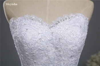 ZJ9022 Korsetas, nėrinius, Karoliukus stebėjimo Brangioji Nėrinių Balta 2019 Vestuvių Suknelės brides plius dydis maxi oficialus