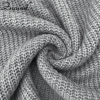 Znaiml Rudenį Moterų Megztinis Megztas ilgomis Rankovėmis Viršūnes Seksualus Off Shoulde Tuščiaviduriai Iš Apynasrio Puloveris Moterų Megztinis Džemperis