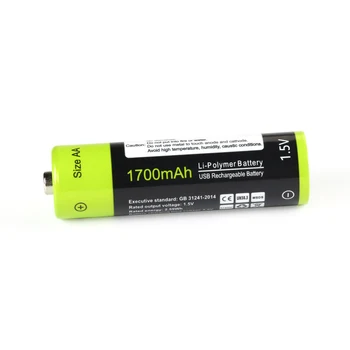 ZNTER 4pcs USB Įkraunama Baterija, Universalus AA 1,5 V 1700mAh Ličio Polimerų Baterijas Įkrauti Micro USB Kabelio