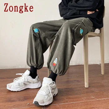Zongke Kulkšnies Ilgis Velvetas Krovinių Kelnės Vyrams Japonijos Streetwear Poilsiu Vyrų Kelnės Harajuku Sweatpants Vyrų Kelnės M-2XL 2020 m.