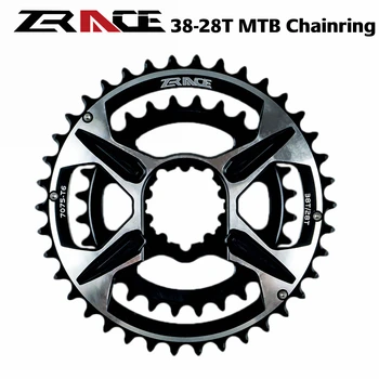 ZRACE MTB Chainrings 2 x 10 / 11 / 12s Chainrings, 38-28T 7075AL, suderinama ZRACE AŠMENYS Suku, 3 varžtas fiksuotas