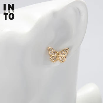 Į Asimetrija Spalvinga Crystal Butterfly Lašas Auskarai Moterims, Aukso Spalvos Tabaluoti Auskarai Bižuterijos 2020 M. Šalies Dovanų