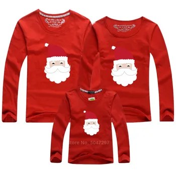 Šeimos Kalėdų derinti Drabužius Visą Rankovės Motina Dukrai, T-marškinėliai Elf Kalėdų Senelio Elnių, Briedžių Spausdinti Tees Raudona Pižama Viršų