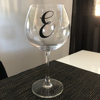 Šeimos Monograma Vyno Stiklo Lipdukai Vestuvių papročiai inicialų Raidės Lipdukai Šampano kristalų vyno stiklo dekoravimo Lipduką EB014