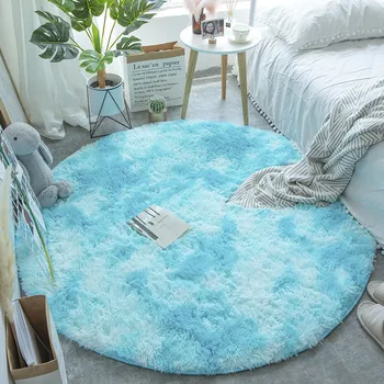Šiaurės apvalus kilimas šilko plaukų kambarį kilimėlis miegamojo lovos jogos kilimėlio namo naujas kaklaraištis dažyti margas kilimas sustorėjimas šifravimas