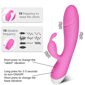 Šildymo G Spot Triušis Dildo Vibratorius Orgazmas Galingas Masturbacija Massager Makšties Klitorio Stimuliatorius Suaugusiųjų Sekso Žaislai Moterims