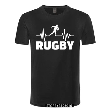 Širdies plakimas Rugbying T-shirts Vyrų Vasaros Mados Trumpas Rankovės Marškinėliai Medvilnės Juokinga Spausdinti Viršūnes Sporto Mens Tee