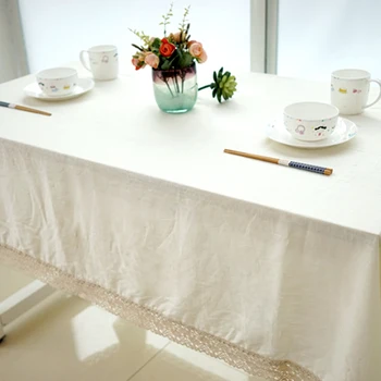 Šiuolaikinės Medvilnės Skalbiniai Stačiakampio formos staltiesė su nėrinių Kraštu Dulkių įrodymas, valgomasis stalas padengti pokylių Namų Tekstilės Kietas Staltiesė