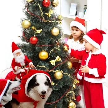 Šunelis Kalėdų Drabužius Santa Claus Žirgais Elnio Kailio Striukė Augintiniai Drabužius Kalėdų Šunų Drabužiai, Kostiumai Didelis ar Mažas Šuo
