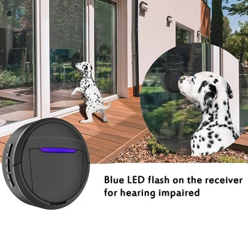 Šuo Doorbell, Black & White Belaidžio Ryšio Doorbell , Vandeniui Smart Bell Šuniukai su Super-Light