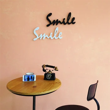 Šypsena Medienos Pasirašyti Namų Dekoro, Dekoratyvinis Kabinti Žodis Pasirašyti Išpjovą Anglų Laiškas Sienos Meno Kambarį Apdaila Foto Rekvizitai