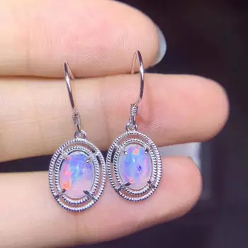 žavinga Opalas brangakmenio auskarai sidabro kablys gražių moterų fine jewelry fejerverkai blizga gamtos perlas 925 sidabro auskarai dovana