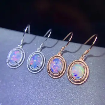 žavinga Opalas brangakmenio auskarai sidabro kablys gražių moterų fine jewelry fejerverkai blizga gamtos perlas 925 sidabro auskarai dovana
