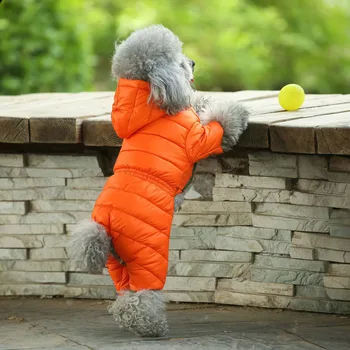 Žiemos Šiltas Žemyn Šuo Paltai Striukės Naminių Šunų Kostiumų Mažylis lengvi Keturių Kojų Hoodie Drabužiai, Apranga Teddy Bear Cat Slidinėjimo
