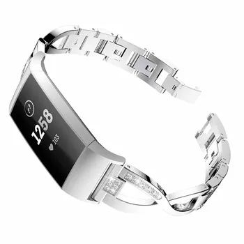 Žiūrėti Juostos Fitbit Mokestis 3 Band Dirželis Nerūdijančio Plieno Metalo žiedelis Moterų Papuošalai Apyrankę, fitbit Mokestis 3 watchband