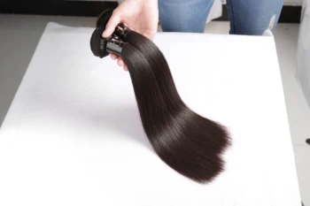 Žmogaus Plaukai 4 Ryšulius Su Uždarymo Peru 7A Plaukai Tiesūs Remy Plaukų Pynimas Ryšulių Nemokamas Pristatymas